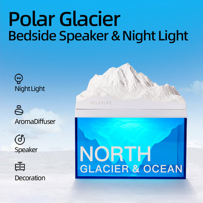 Glaciergift blue northern breathing bedtime side night light