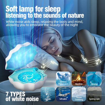 Glacier gift for her blue shell ocean wave night light Projector