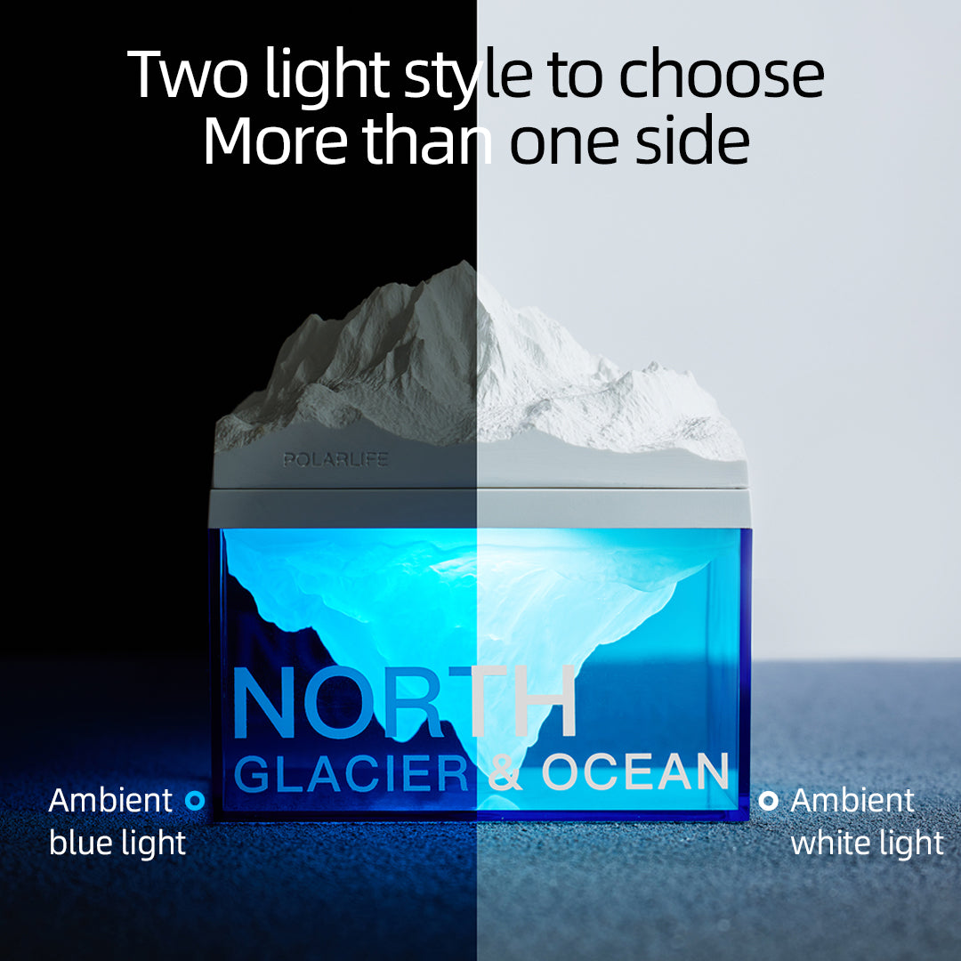 Glaciergift blue northern breathing bedtime side night light