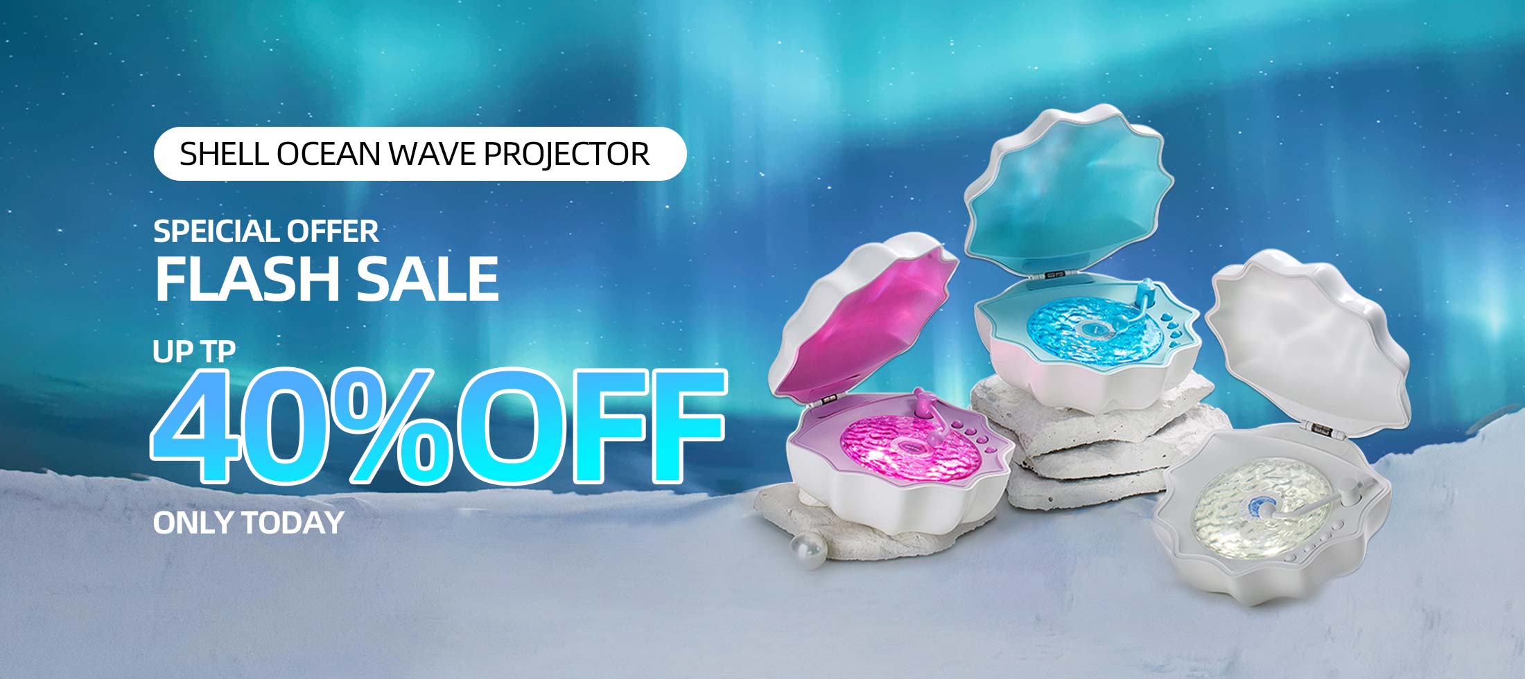 Glacier gift for her galaxy shell northern night light Projector