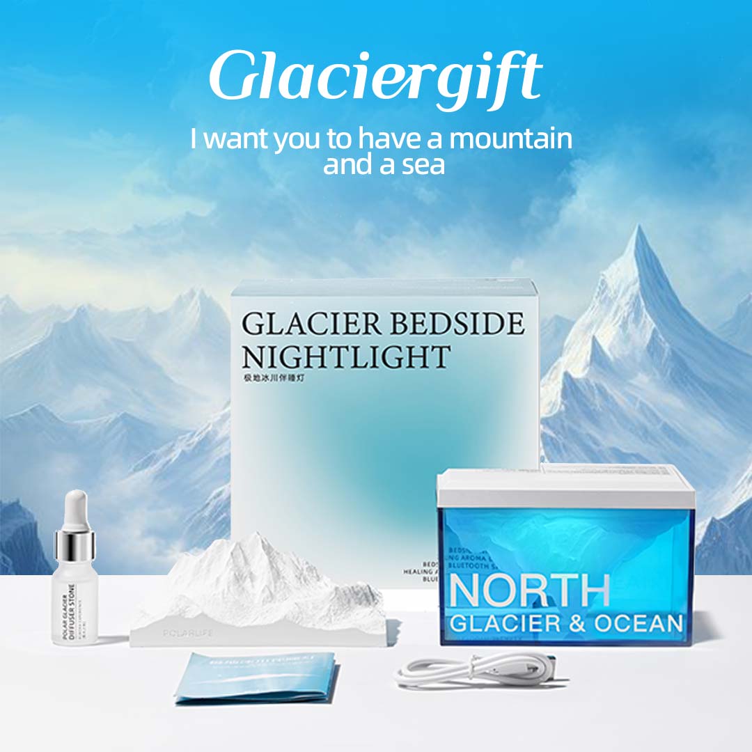 Glaciergift  bluetooth bedtime side night light speaker