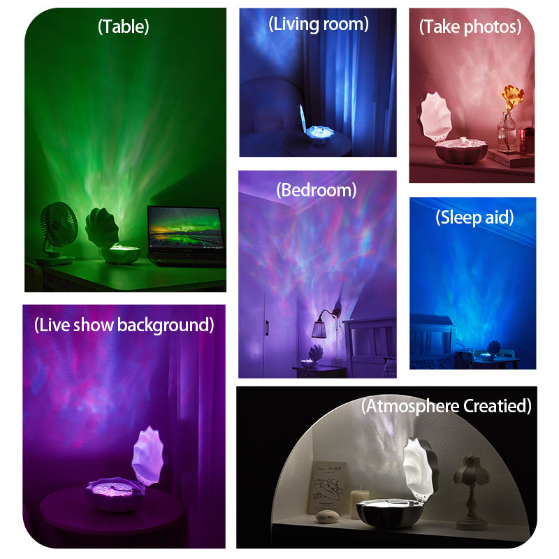 Glacier gift for her Blue Shell northern night light Projector